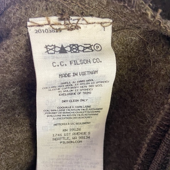 NWT M Filson CCC Wool Bomber in Marsh Olive - Picture 10 of 11